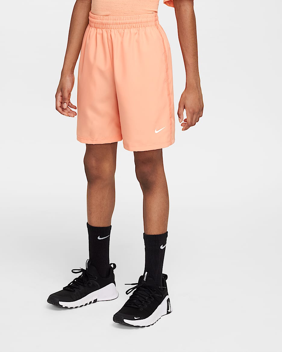 Nike Multi Big Kids' Dri-FIT Training Shorts - Apricot Agate/White