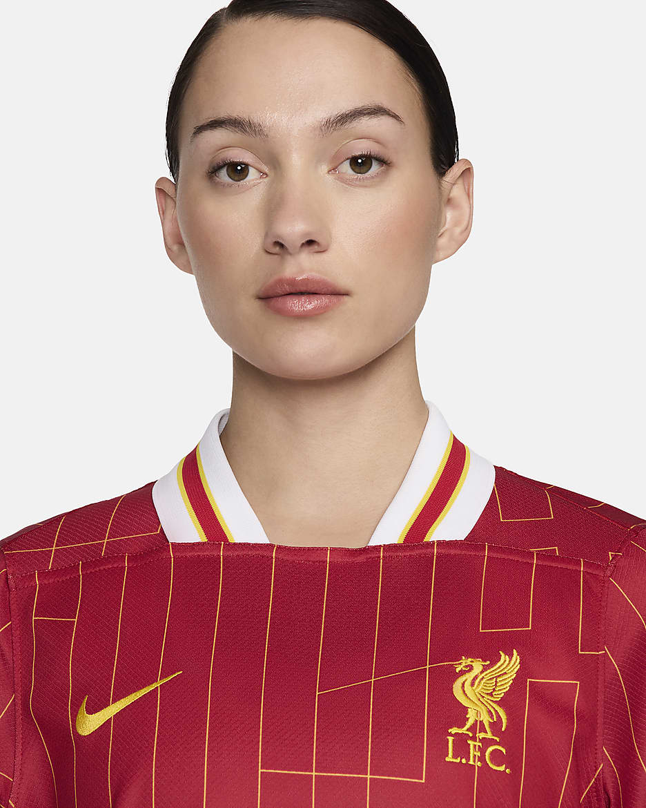 Liverpool F.C. 2024 Stadium Home Women's Nike Dri-FIT Football Replica Shirt - Gym Red/White/Chrome Yellow