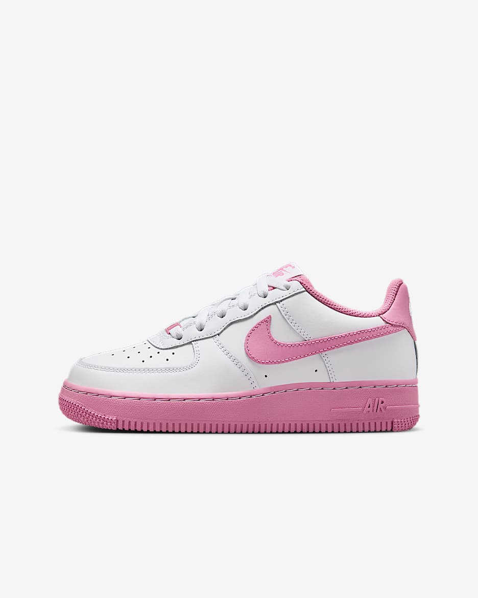 Tenis para niños grandes Nike Air Force 1 - Blanco/Flamenco mágico