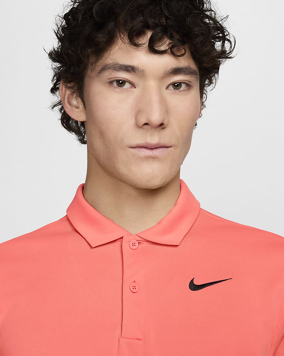 NikeCourt Dri-FIT Men's Tennis Polo - Light Wild Mango/Black