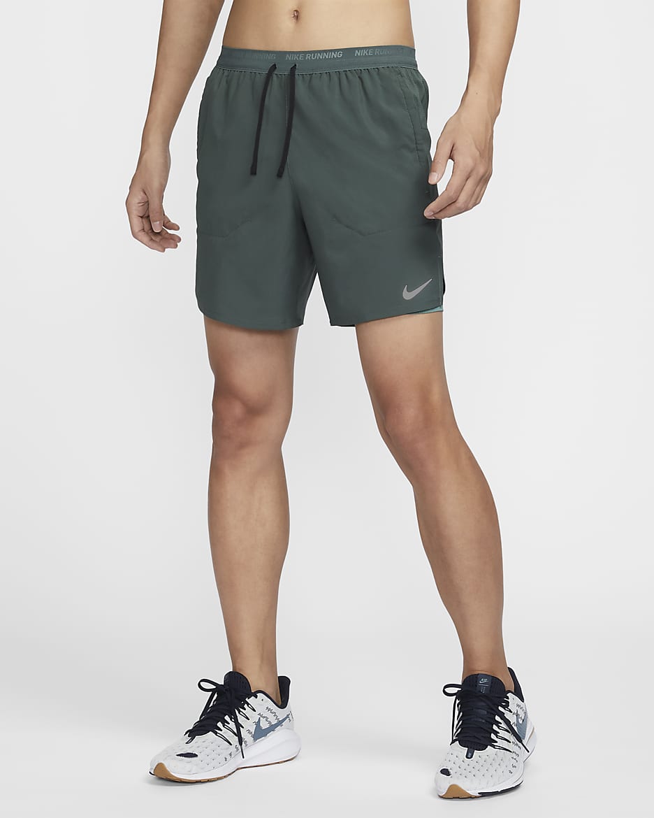 Nike Dri-FIT Stride Men's 18cm (approx.) 2-In-1 Running Shorts - Vintage Green/Bicoastal/Black
