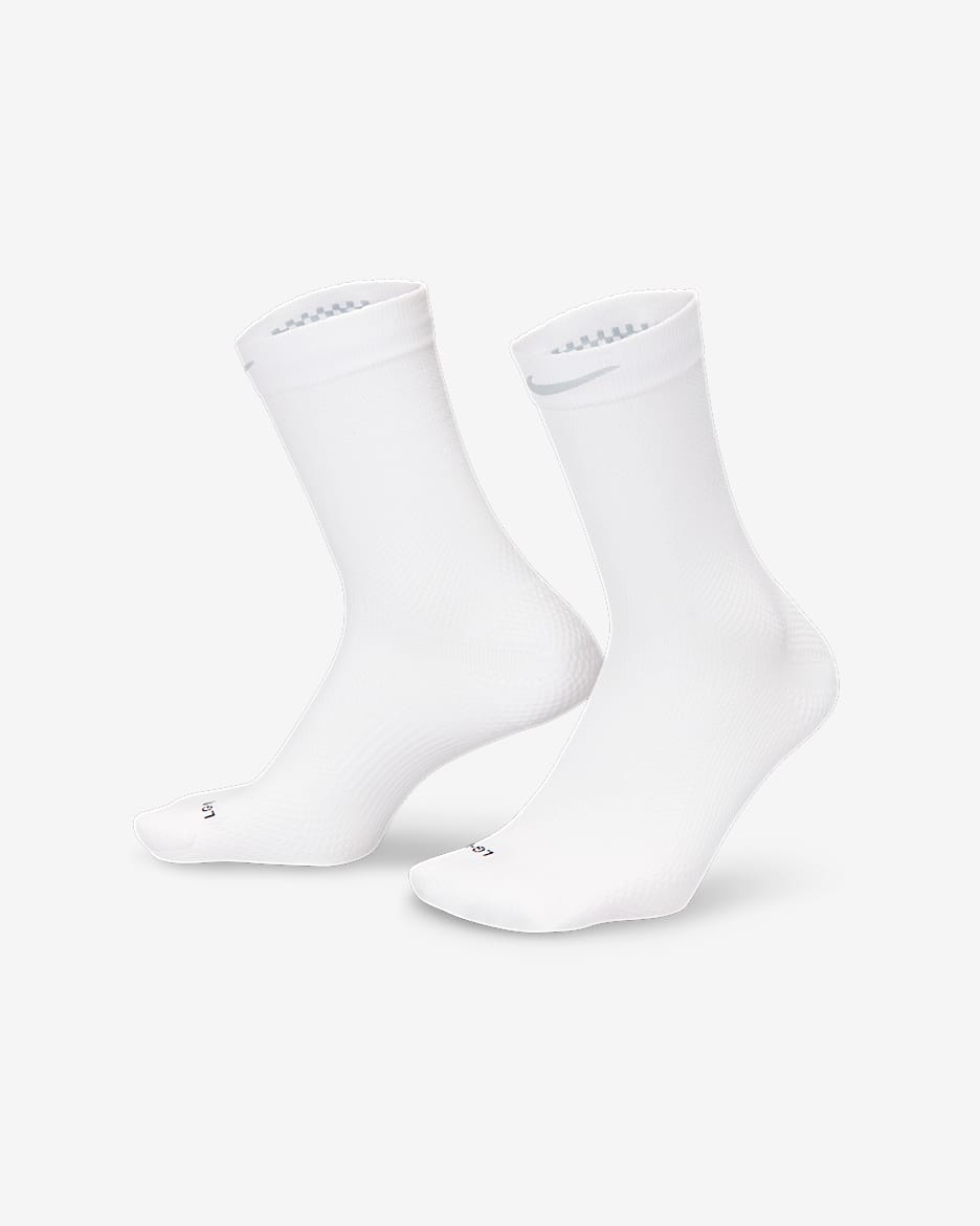 Nike Running Lightweight Crew Socks (1 Pair) - White/Black/Pure Platinum
