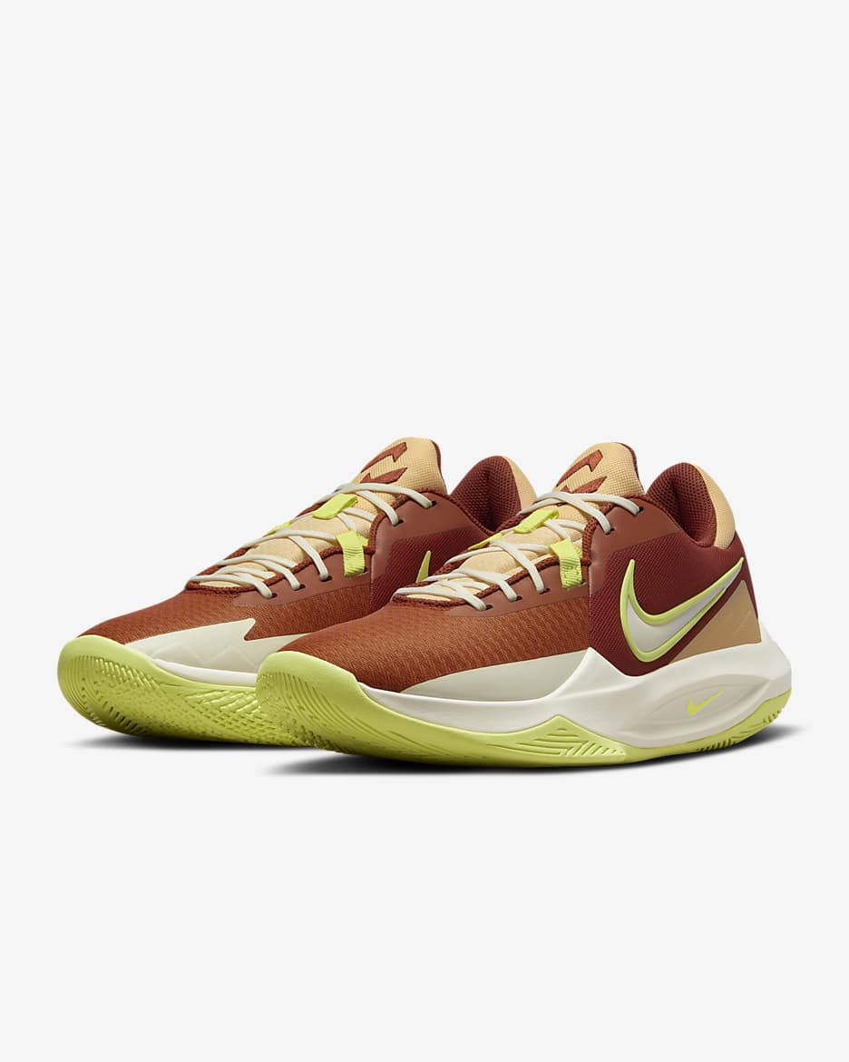 Nike Precision 6 Basketball Shoes - Rugged Orange/Ice Peach/Sail/Light Lemon Twist