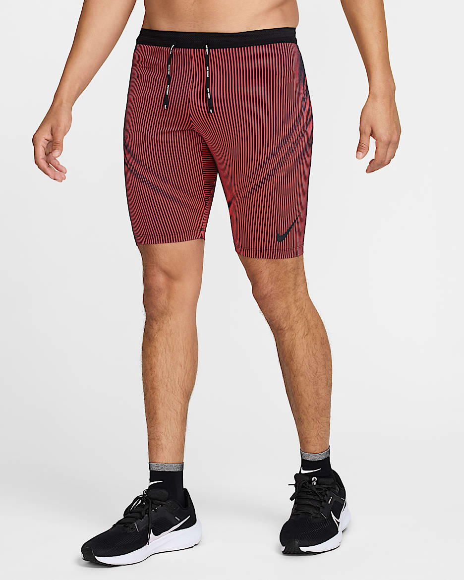 Nike AeroSwift Mallas de running de media longitud Dri-FIT ADV - Hombre - Negro/Carmesí brillante/Obsidian/Negro