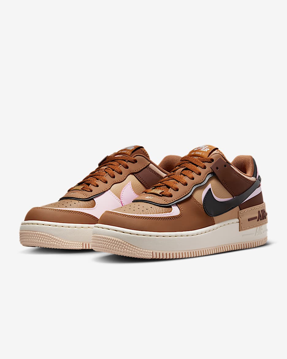 Dámská bota Nike Air Force 1 Shadow - Light British Tan/Pink Foam/Hemp/Černá