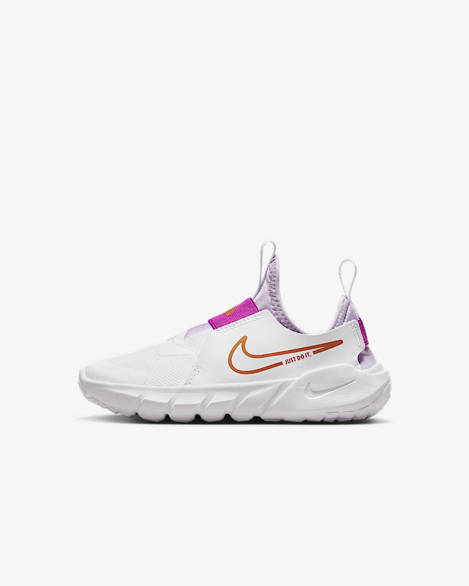 Nike Flex Runner 2 Little Kids' Shoes - White/Violet Frost/Vivid Purple/Metallic Copper