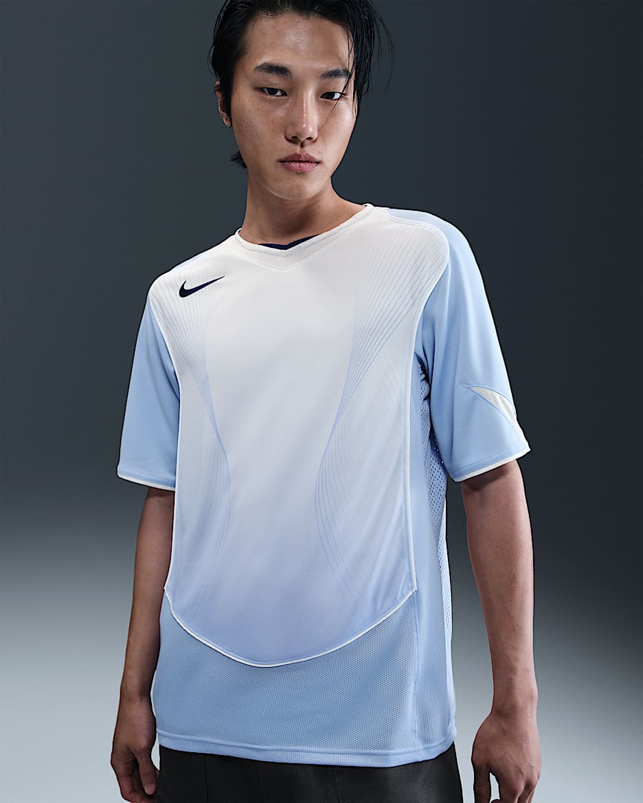 Nike Total 90 Men's Dri-FIT Short-Sleeve Football Shirt - Aluminium/Sail/Sail/Blue Void