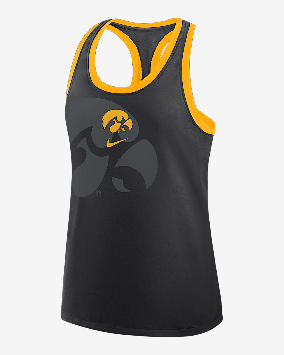 Iowa Primetime Shadow Women's Nike College Racerback Tank Top - Black