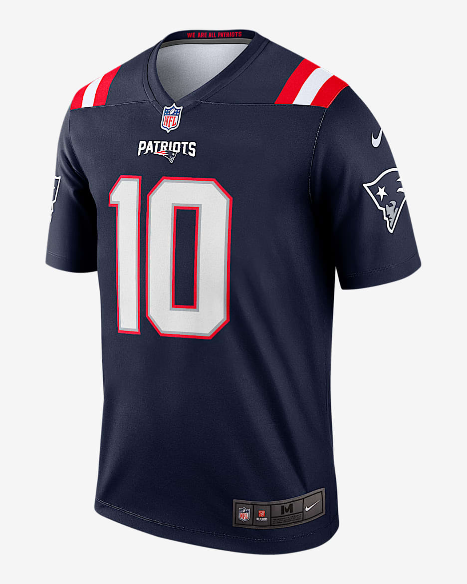 Jersey Nike Dri-FIT de la NFL Legend para hombre Drake Maye New England Patriots - Azul marino