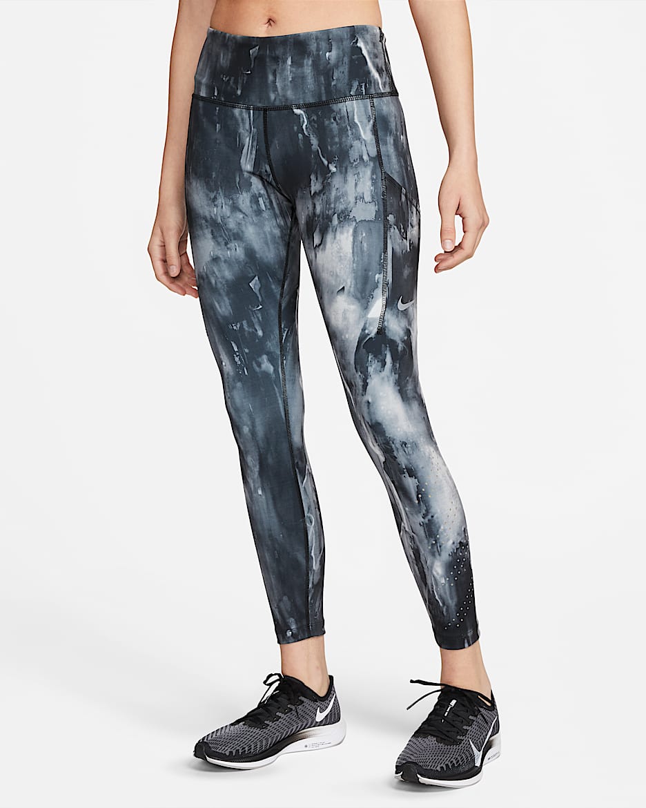 Leggings da running a 7/8 a vita media con tasca Nike Epic Luxe – Donna - Nero/Particle Grey