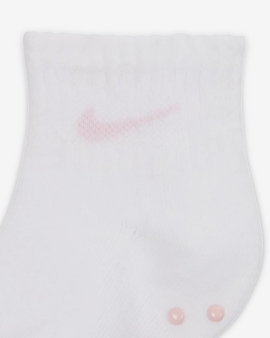 Nike Core Swoosh Baby (6-12M) Gripper Socks Box Set (3 Pairs) - Pink Foam