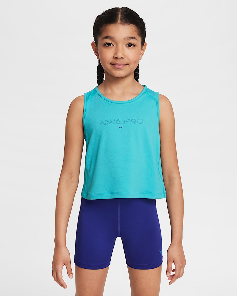 Nike Pro Girls' Dri-FIT Tank Top - Dusty Cactus/Deep Night