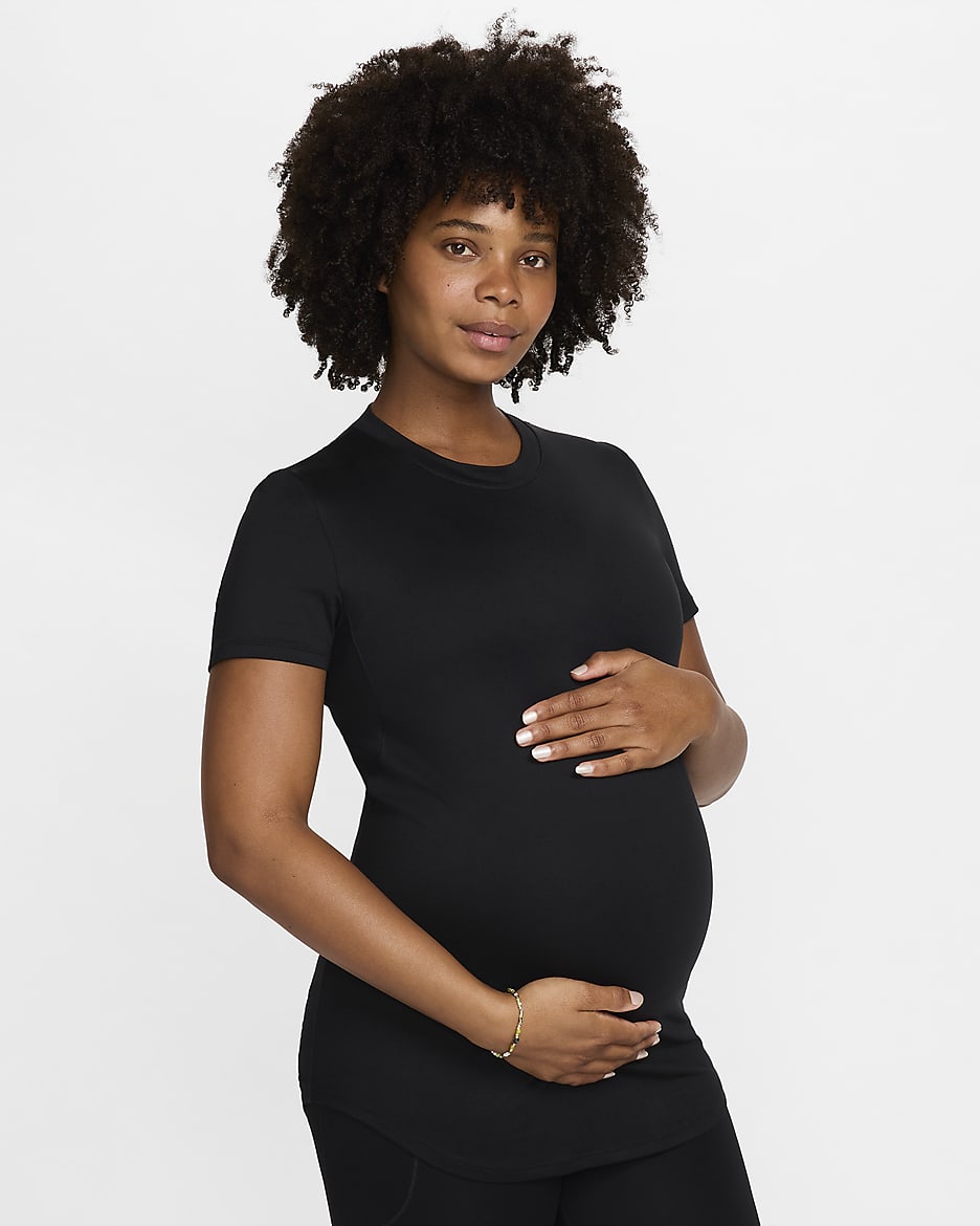 Nike (M) One Camiseta de manga corta con ajuste entallado Dri-FIT (Maternity) - Mujer - Negro