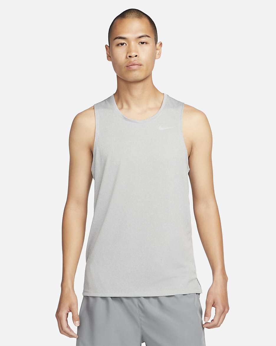 เสื้อกล้ามวิ่งผู้ชาย Nike Dri-FIT Miler - Particle Grey/Grey Fog/Heather