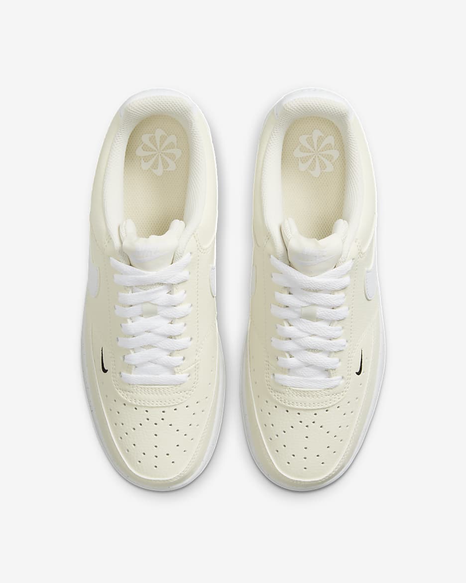 Nike Court Vision Low Next Nature sko til dame - Hvit/Svart/Pale Ivory