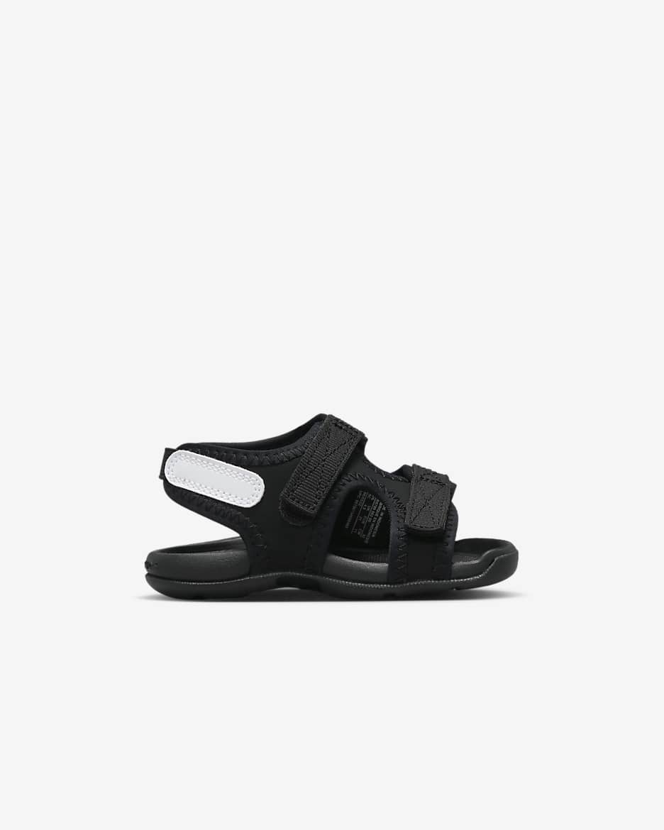 Nike Sunray Adjust 6 Baby/Toddler Slides - Black/White