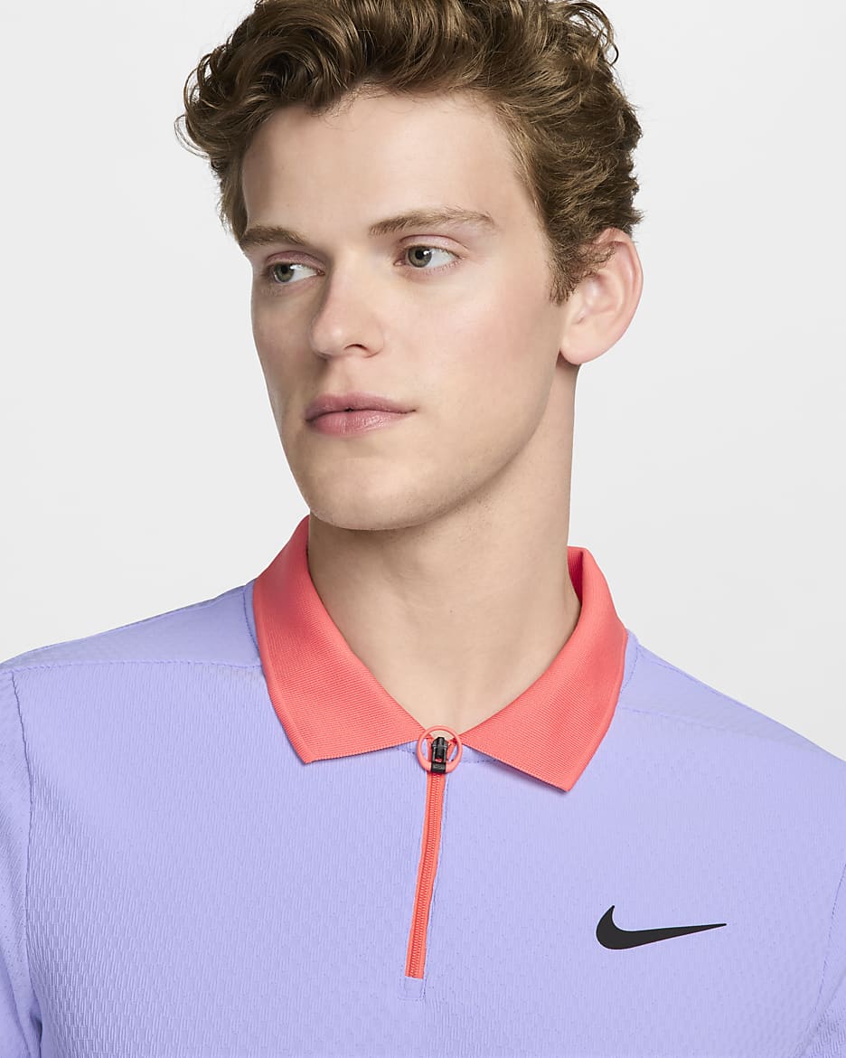 Ανδρική μπλούζα πόλο τένις Dri-FIT ADV NikeCourt Slam Ultimate - Purple Pulse/Purple Pulse/Light Wild Mango/Μαύρο