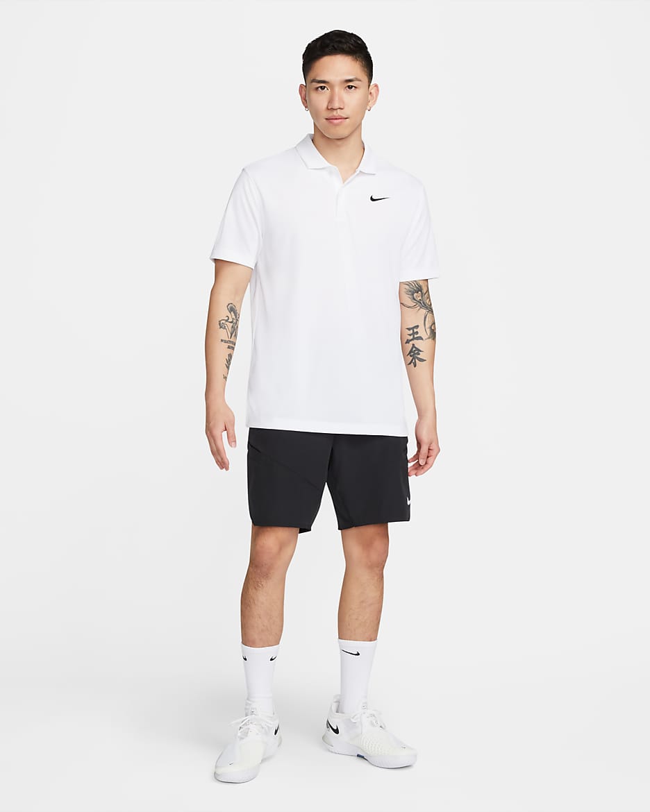 NikeCourt Dri-FIT Men's Tennis Polo - White/Black