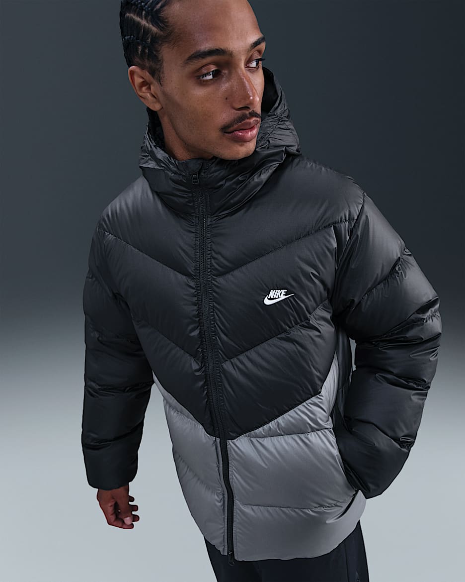 Nike Windrunner statement donsjack voor heren - Anthracite/Cool Grey/Wit