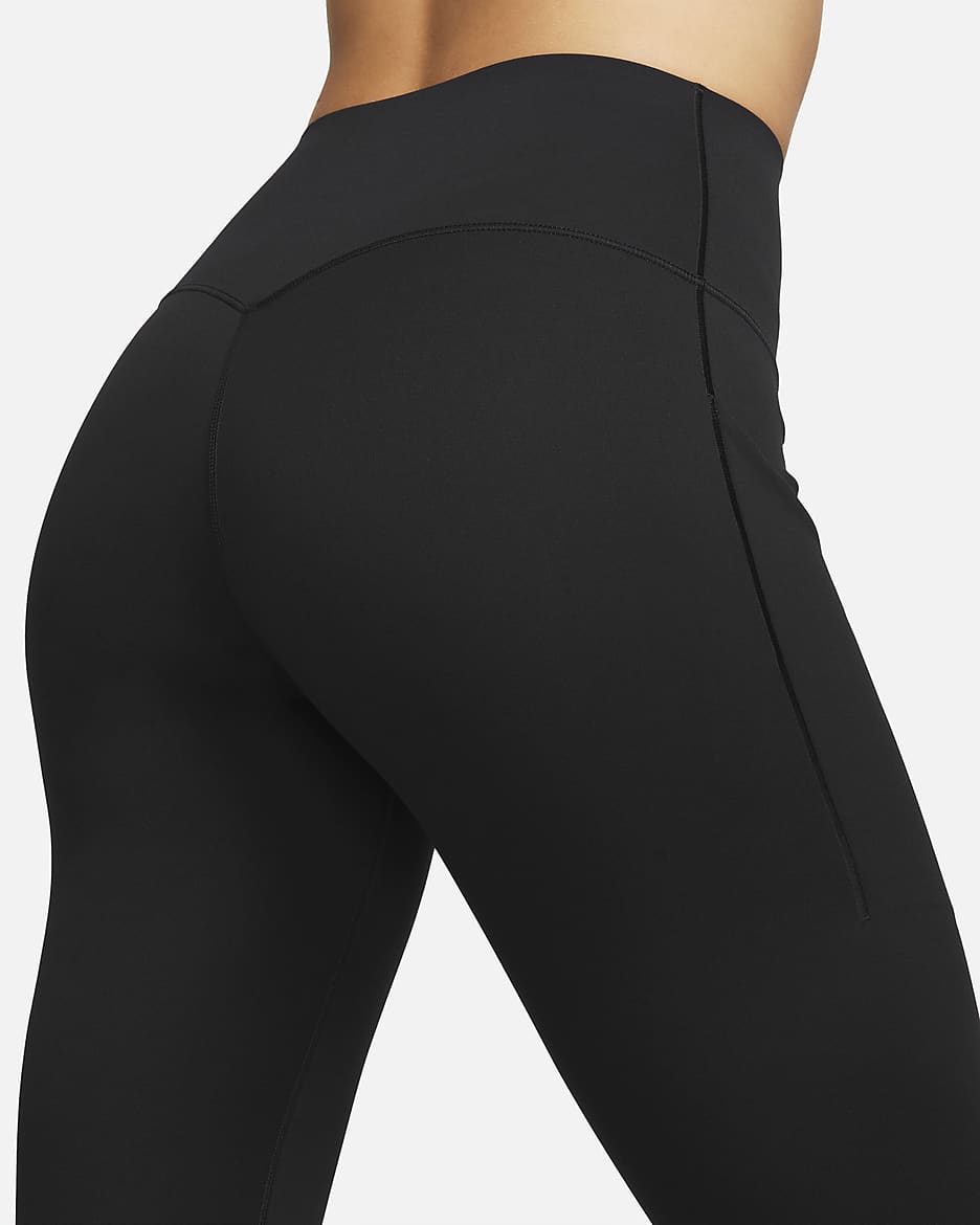 Nike Universa Women's Medium-Support High-Waisted Full-Length Leggings with Pockets - Black/Black