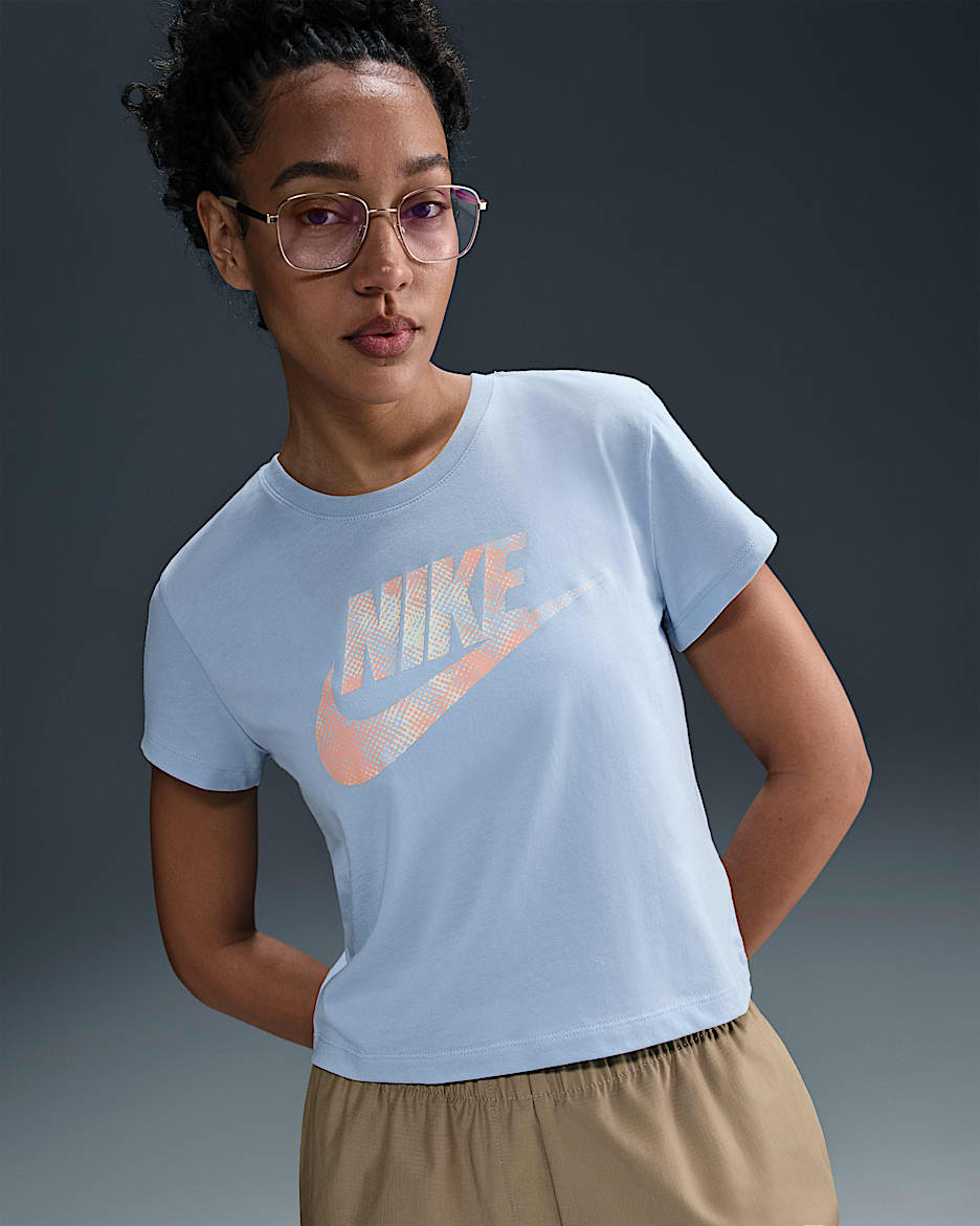 Nike Sportswear Women's T-Shirt - Light Armory Blue/Apricot Agate