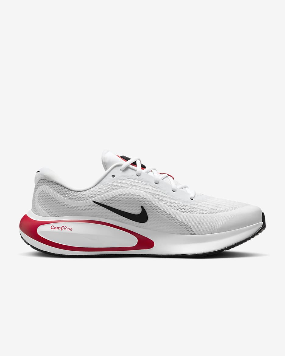 Nike Journey Run hardloopschoenen voor heren (straat) - Wit/Fire Red/Cement Grey/Zwart