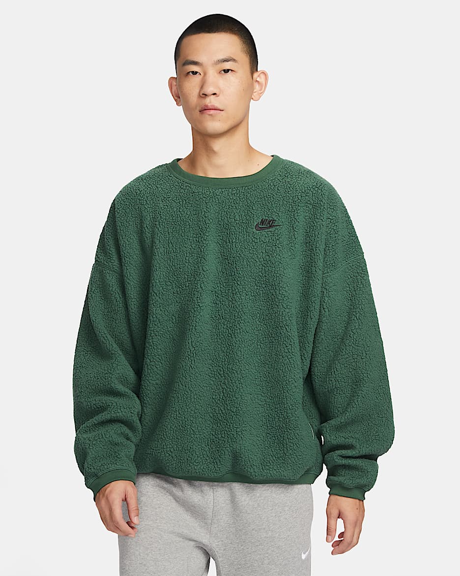 Nike Club Fleece Men's Winterized Crew - Fir/Black