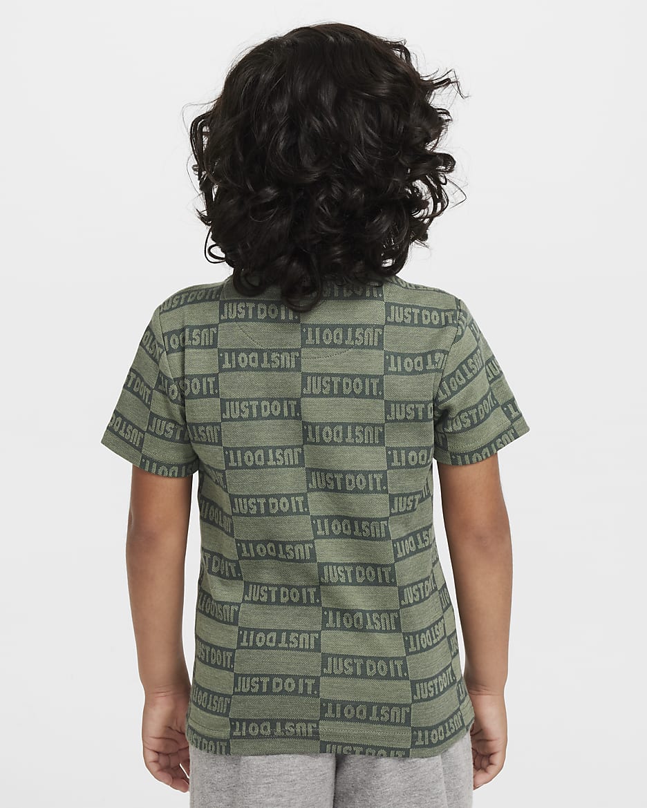 Nike "Just Do It" Little Kids' Jacquard T-Shirt - Oil Green