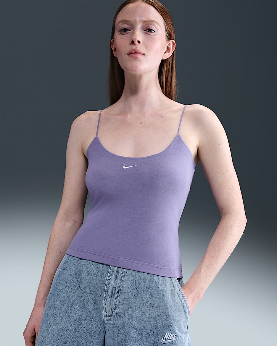 Nike Sportswear Chill Knit Women's Tight Cami Tank - Dusty Amethyst/Sail