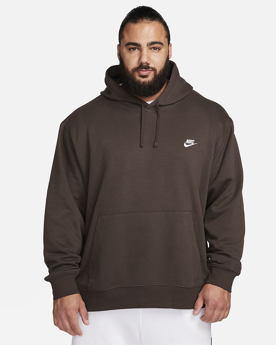 Nike Sportswear Club Fleece Pullover Hoodie - Baroque Brown/Baroque Brown/White