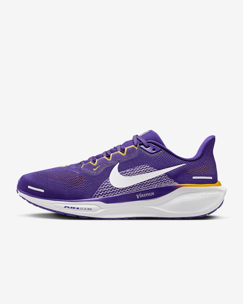 Nike Pegasus 41 NFL Minnesota Vikings Men's Road Running Shoes - Court Purple/White/Gold/White