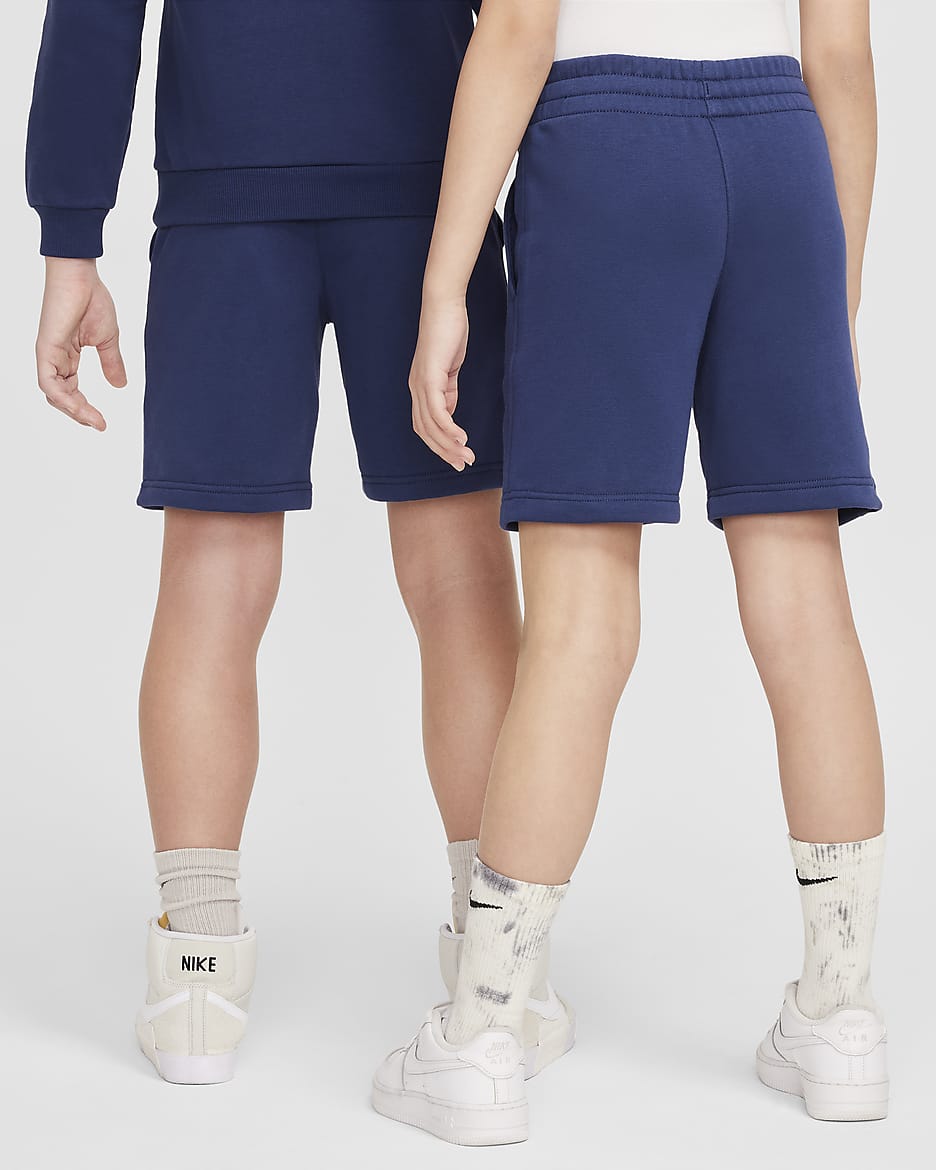 Nike Sportswear Club Older Kids' French Terry Shorts - Midnight Navy/Midnight Navy/White