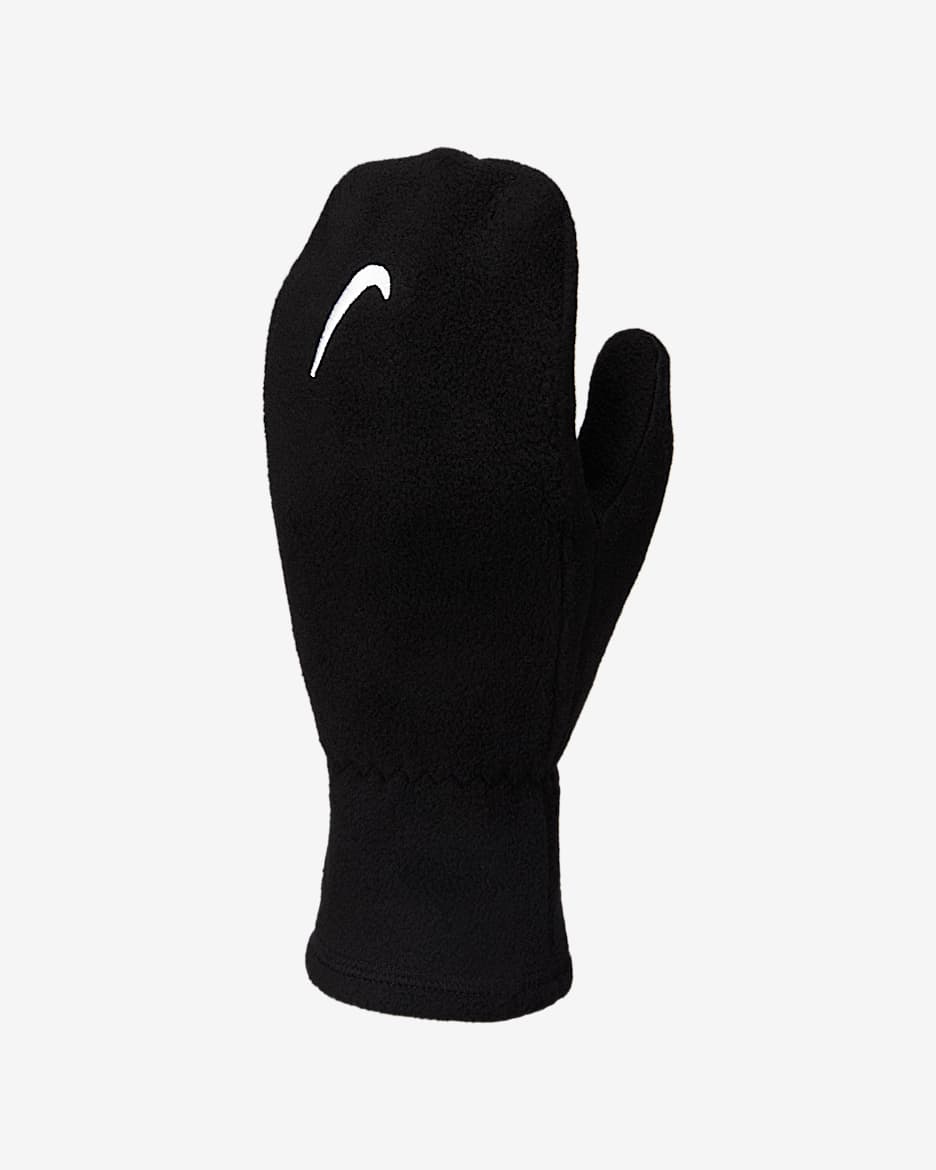 Luvas de lã cardada Therma-FIT Nike One Júnior (1 par) - Preto/Branco