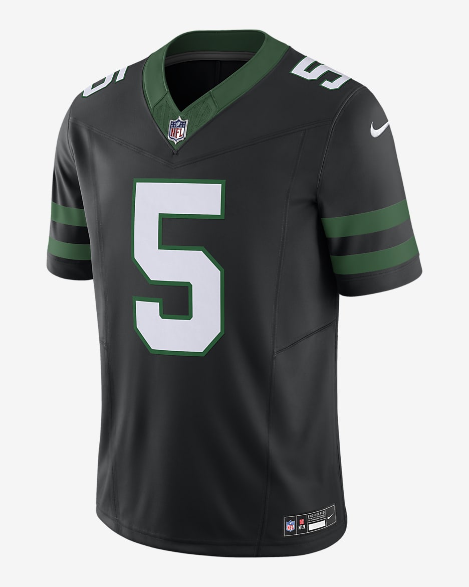 Jersey de fútbol americano Nike Dri-FIT de la NFL Limited para hombre Garrett Wilson New York Jets - Negro