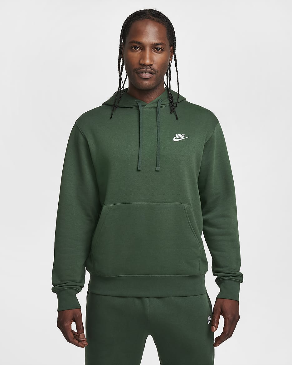 Nike Sportswear Club Fleece Pullover Hoodie - Fir/Fir/White