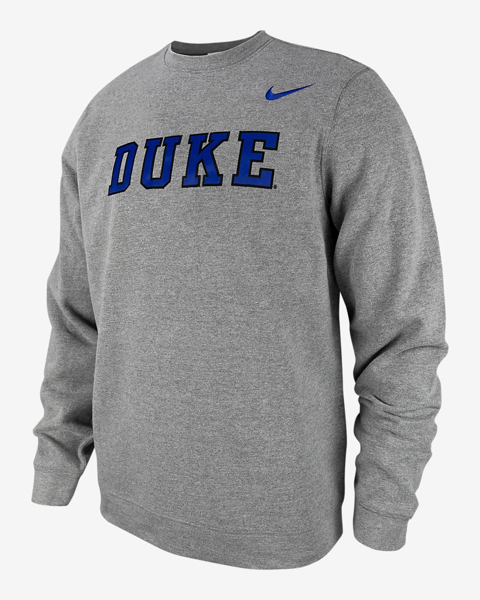 Duke Club Fleece Men's Nike College Crew-Neck Sweatshirt - Carbon Heather