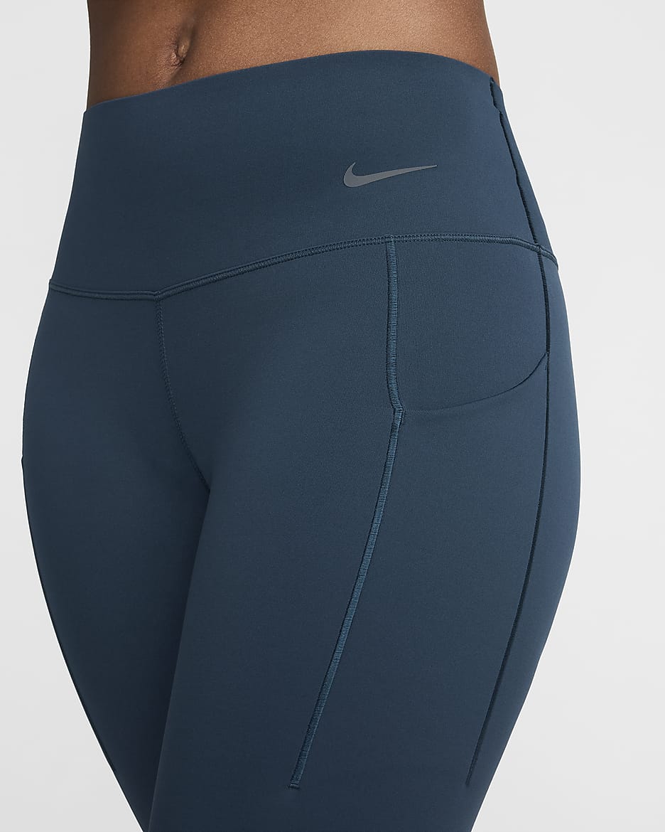 Nike Universa Legging met halfhoge taille en medium ondersteuning en zakken voor dames - Armory Navy/Zwart