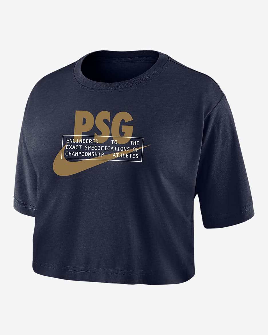 Paris Saint-Germain Women's Nike Dri-FIT Soccer Cropped T-Shirt - Navy