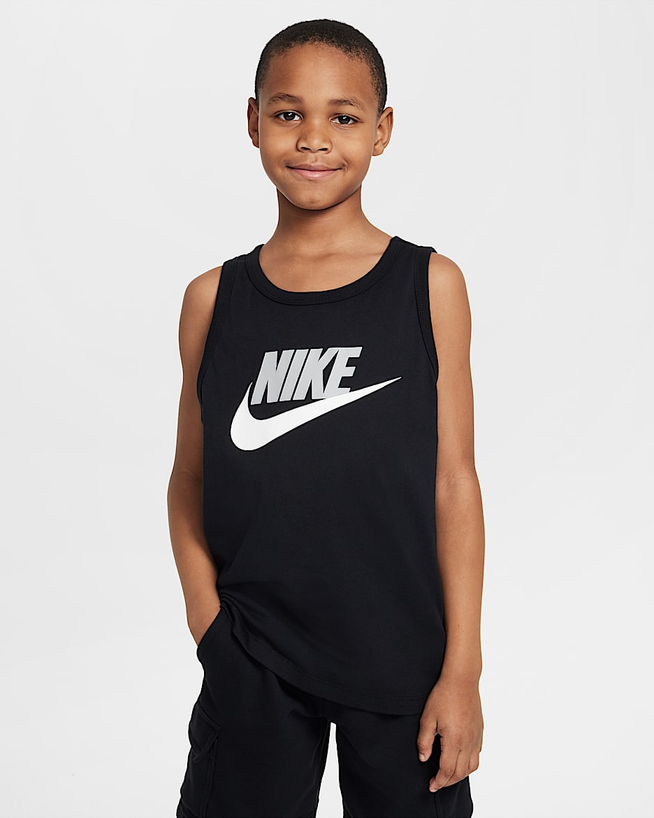 Camiseta de tirantes para niños talla grande Nike Sportswear - Negro