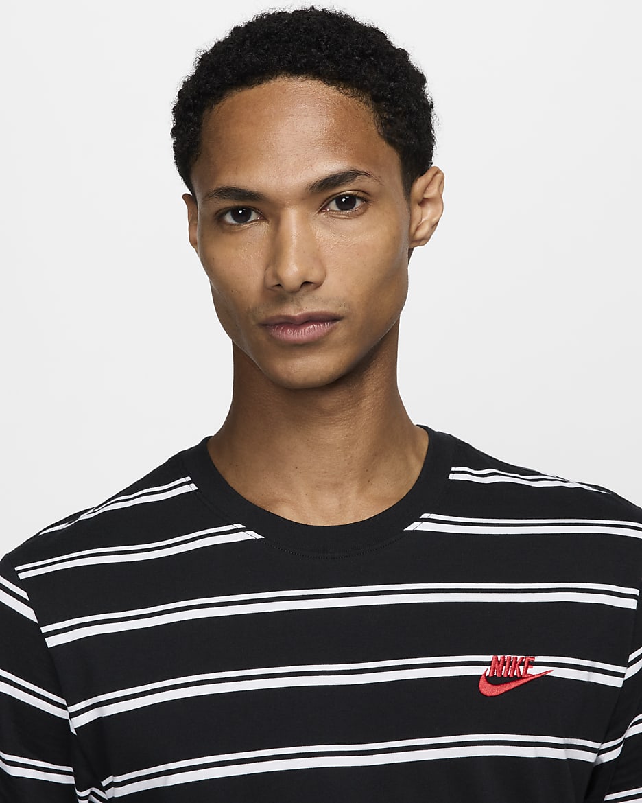 Nike Sportswear Men's Striped T-Shirt - Black