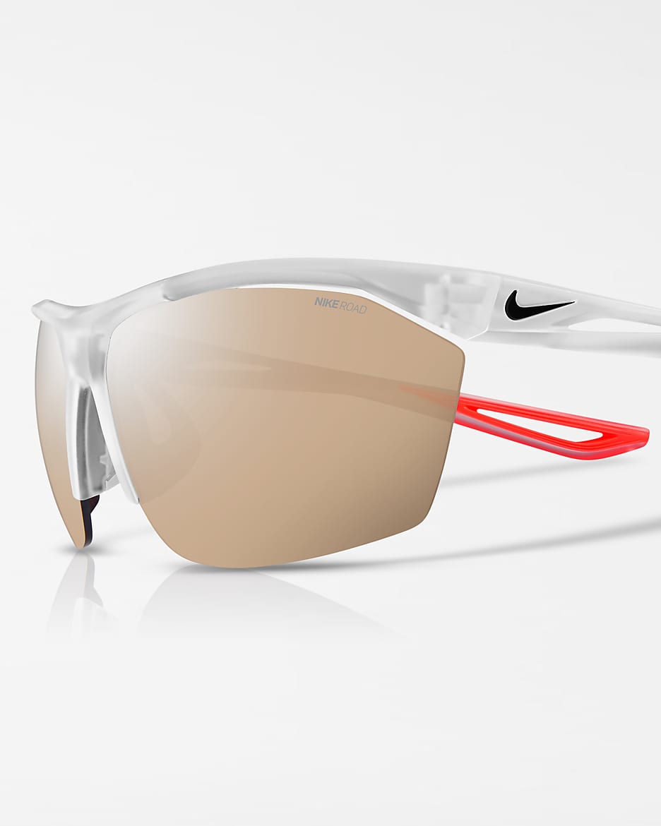 Nike Tailwind Sunglasses (Road Tint) - Clear/Bright Crimson