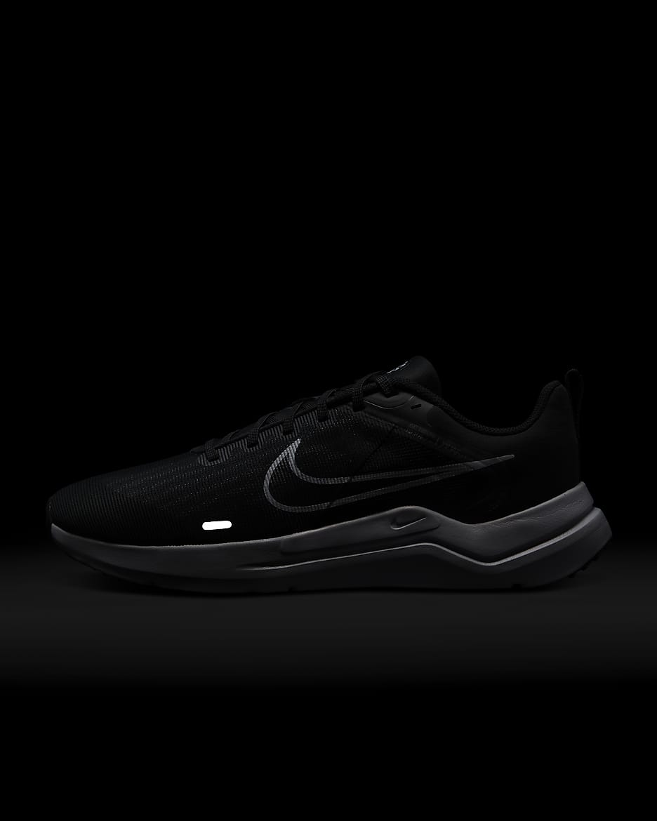 Nike Downshifter 12 Men's Road Running Shoes - Black/Dark Smoke Grey/Pure Platinum/White