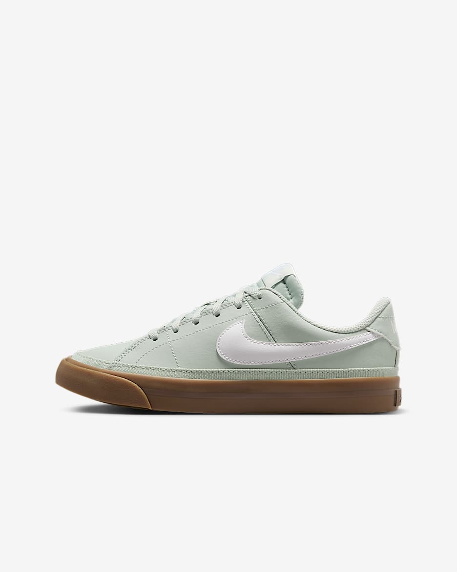 Nike Court Legacy Big Kids' Shoes - Light Silver/Gum Dark Brown/White