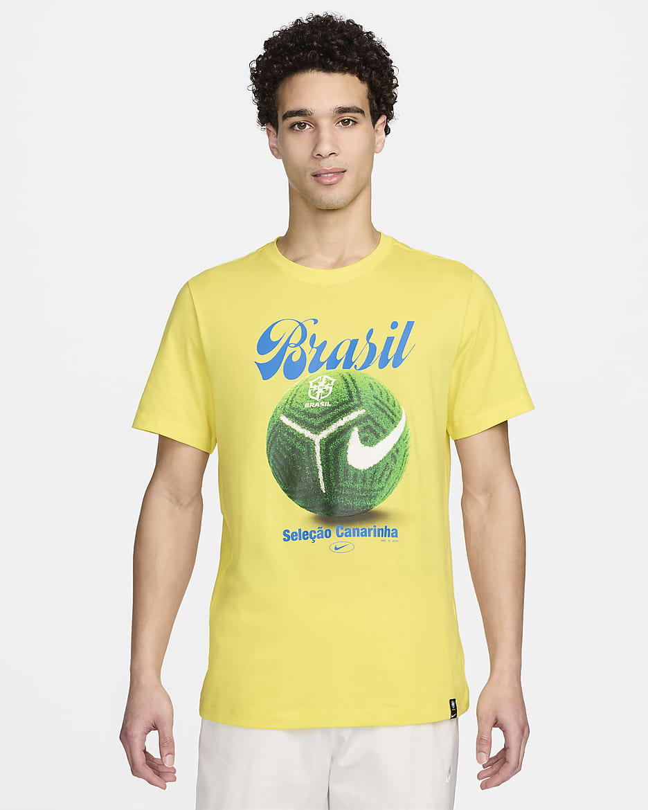 Brazil Home Field Men's Nike Soccer T-Shirt - Dynamic Yellow