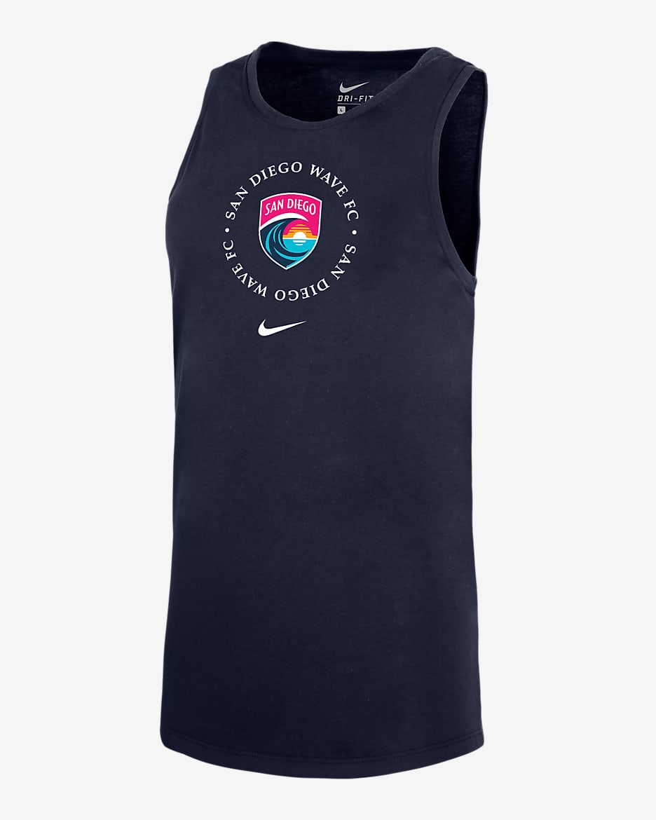 Camiseta de tirantes de fútbol Nike Dri-FIT para mujer San Diego Wave - Azul marino