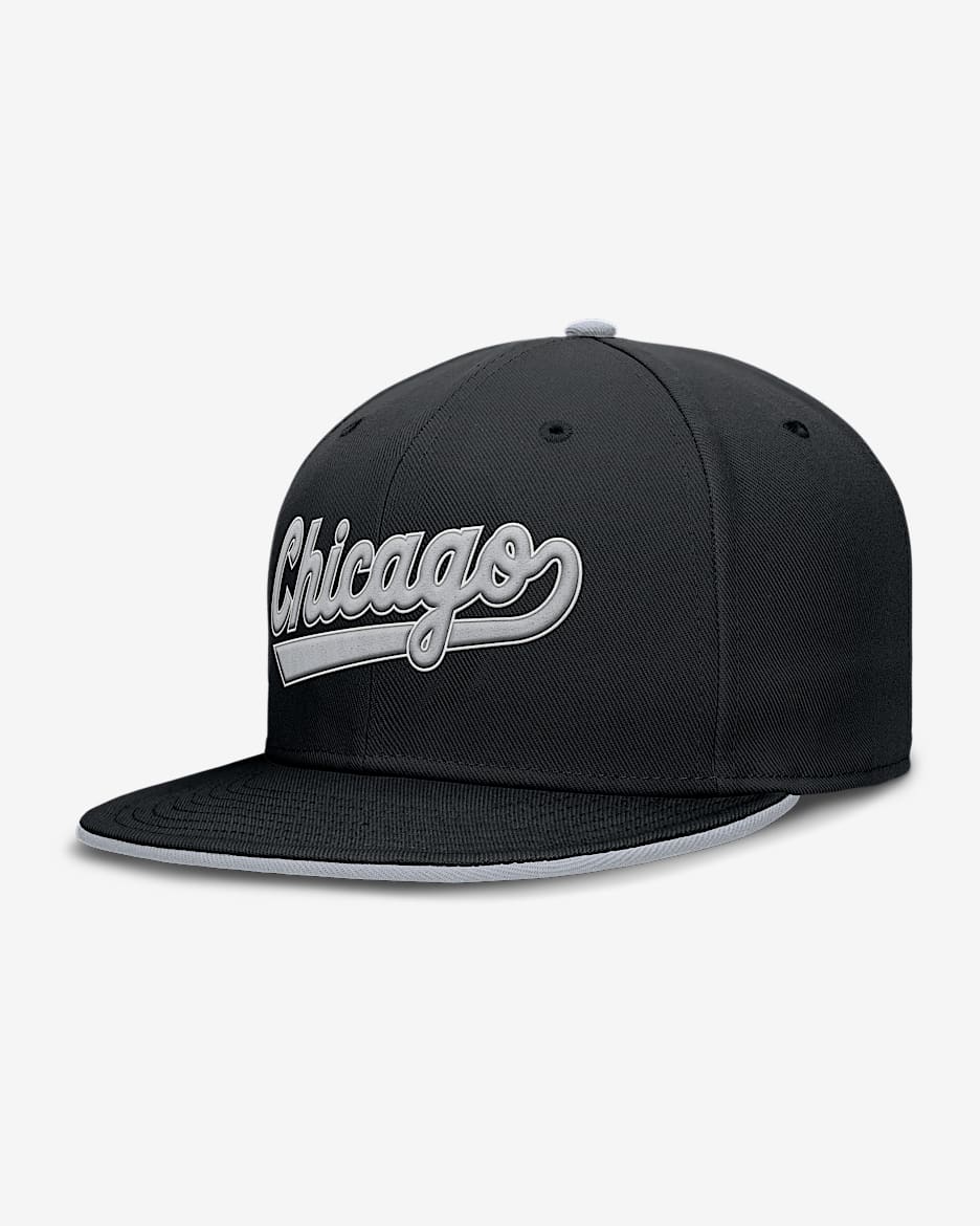 Gorra Nike Dri-FIT de la MLB ajustada para hombre Chicago White Sox True - Negro