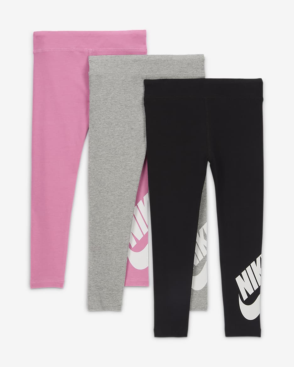 Nike Club Leggings para bebés (paquete de 3) - Negro