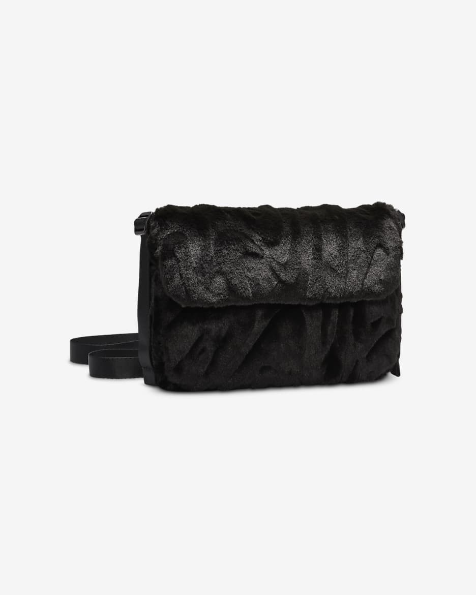 Nike Sportswear Futura 365 Faux Fur Cross-Body Bag (1L) - Black/Black/Black