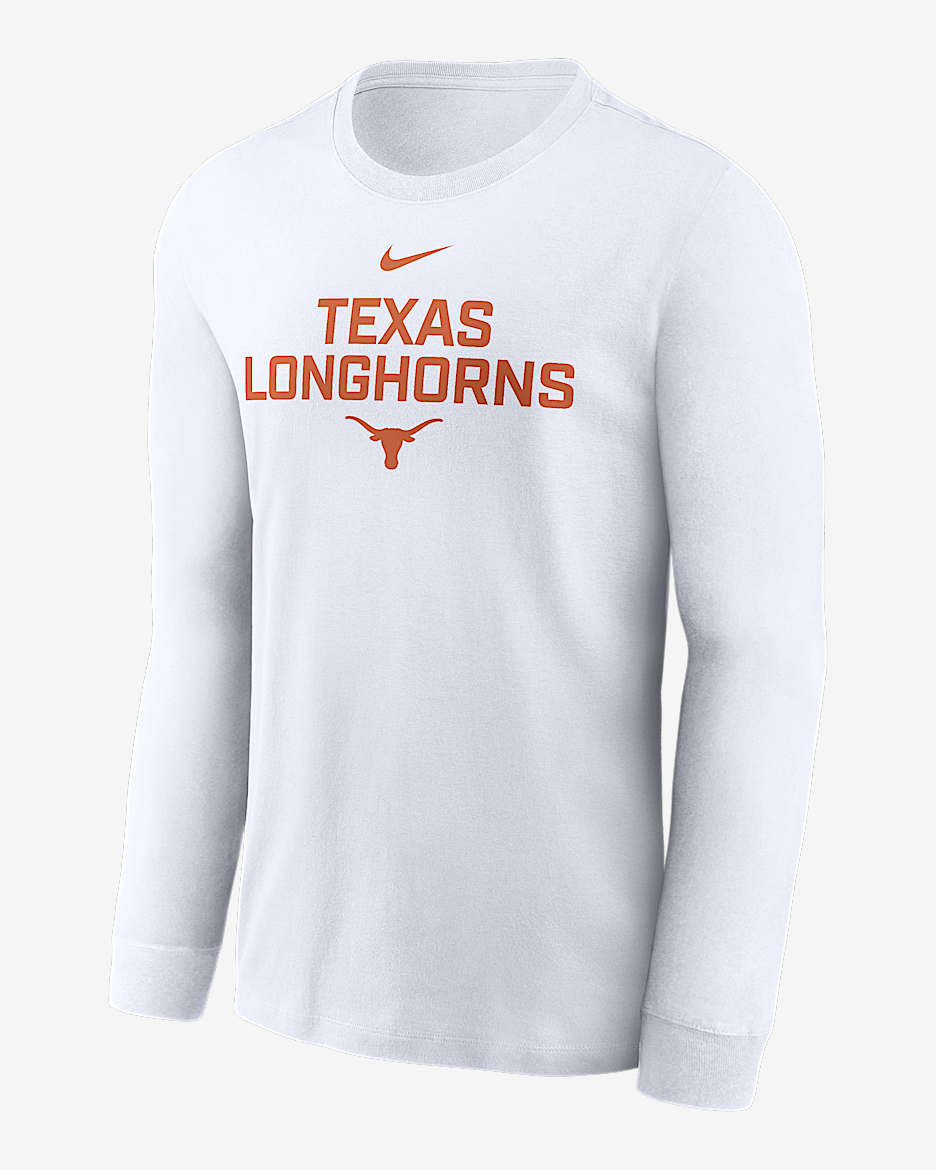 Texas Sideline Men's Nike Dri-FIT College Long-Sleeve T-Shirt - White