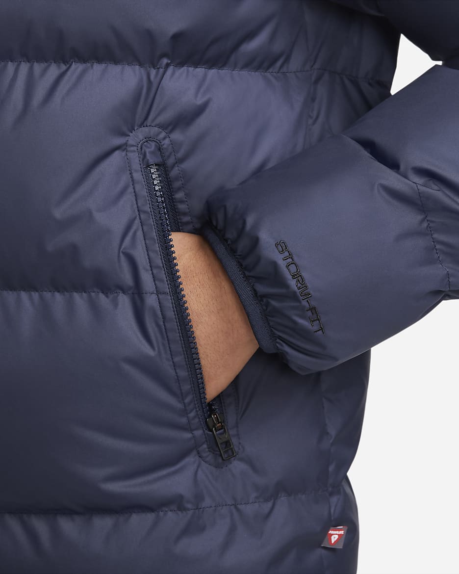 Pufferjacka med huva Nike Windrunner PrimaLoft® Storm-FIT för män - Midnight Navy/Obsidian/Sail